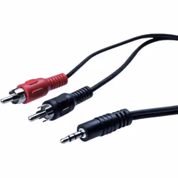 EXC 108549, 3,5mm, Mâle, 2 x RCA, Mâle, 3 m, Noir