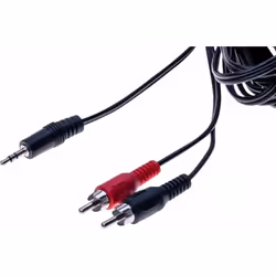 EXC 108561, 2 x RCA, Mâle, 3,5mm, Mâle, 5 m, Noir