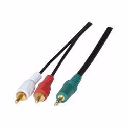 EXC 108781, 3,5mm, Mâle, 3 x RCA, Mâle, 1,8 m, Noir, Vert, Rouge, Blanc