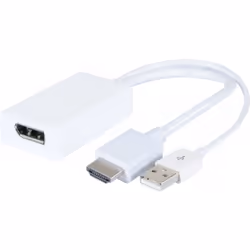 Connect 127389, 0,14 m, HDMI Type A (Standard), DisplayPort, Mâle, Femelle, Blanc