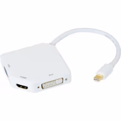 Hypertec 127392-HY, 0,14 m, Mini DisplayPort, DVI-I + VGA (D-Sub) + HDMI, Mâle, Femelle, Droit