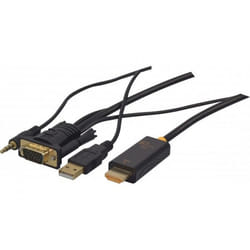 EXC EXC127848 2 m HDMI + 3.5mm VGA (D-Sub) + USB Noir