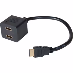 EXC 137053, 0,2 m, HDMI Type A (Standard), 2 x HDMI Type A (Standard), Noir