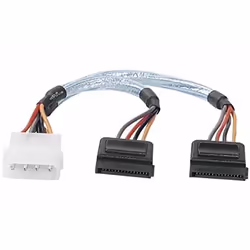 Dexlan AM147552E, 0,2 m, Molex (4-pin), 2 x SATA 15 broches, Mâle, Mâle, Droit