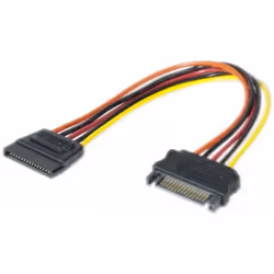 EXC 147564, 0,2 m, SATA 15 broches, SATA 15 broches, Mâle/Femelle, Noir, Droit