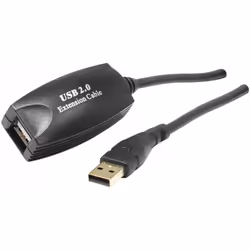 Dexlan 149251, 5 m, USB A, USB A, USB 2.0, Mâle/Femelle, Noir