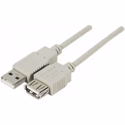 Dexlan USB 2.0 A M/F 1.8m, 1,8 m, USB A, USB A, USB 2.0, 480 Mbit/s, Gris