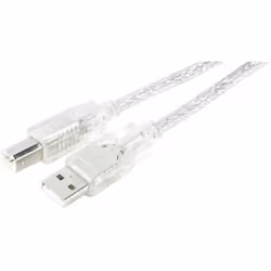 Tecline USB A/USB B 2.0 M/M 3m, 3 m, USB A, USB B, USB 2.0, Mâle/Mâle, Transparent