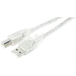 Tecline USB A/USB B 2.0 M/M 3m câble USB USB 2.0 Transparent
