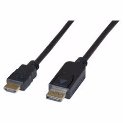 EXC 194025, 2 m, DisplayPort, HDMI, Mâle, Mâle, Noir