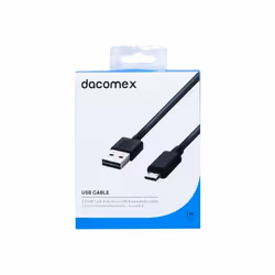 Dacomex 199029 câble USB 2 m USB 2.0 USB A Micro-USB B Noir