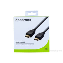 Dacomex High Speed HDMI Kabel mit Ethernet 4K vergoldet St. A A schwarz - Kabel - Digital/Display/Video câble HDMI 3 m HDMI Type A (Standard) Noir