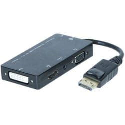 Dacomex 199058 câble vidéo et adaptateur 0,23 m DisplayPort DVI-D + VGA (D-Sub) + HDMI Noir