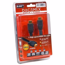 Dacomex HDMI M/M 5.0 m, 5 m, HDMI Type A (Standard), HDMI Type A (Standard), Noir