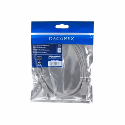 Dacomex USB 2.0 AM/BM 2m, 2 m, USB A, USB B, USB 2.0, Mâle/Mâle, Gris