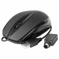 Hypertec 225113-HY, Ambidextre, Optique, USB Type-A + PS/2, 800 DPI, Noir