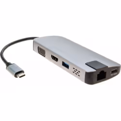 Hypertec 310754, USB 3.2 Gen 1 (3.1 Gen 1) Type-C, Acier inoxydable, HDMI, RJ-45, USB 3.2 Gen 1 (3.1 Gen 1) Type-A, USB 3.2 G ...