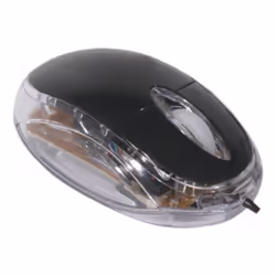 CUC Exertis Connect 320300, Ambidextre, Optique, USB Type-A, 800 DPI, Noir, Transparent