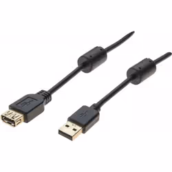 Hypertec 532542-HY, 1,5 m, USB A, USB A, USB 2.0, 480 Mbit/s, Noir