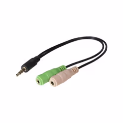 LOGON TBAV100, 3,5mm, Mâle, 2 x 3.5mm, Femelle, 0,3 m, Noir, Vert, Rose