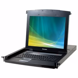 Dexlan console rackable double rail 1U pour serveur - écran TFT 17 - KVM 4 ports avec 4 modules serveurs VGA/USB fournis - clavier