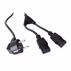 Dexlan 808410, 1,8 m, Prise d'alimentation type F, Coupleur 2 x C13