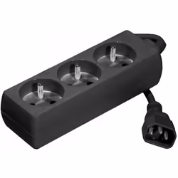 Dexlan 808509, 1,5 m, Intérieure, Coupleur C14, Noir, 3 sortie(s) CA, 10 A