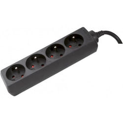Dexlan 808544 multiprise 4 m 4 sortie(s) CA Intérieure Noir