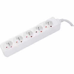 Dexlan 808545, 4 m, Intérieure, 1,5 mm², Blanc, 5 sortie(s) CA, Blanc