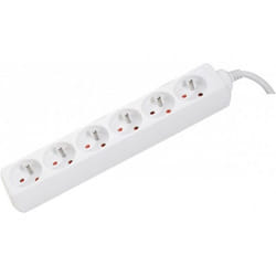 Dexlan 808547 multiprise 1,5 m 6 sortie(s) CA Intérieure Blanc