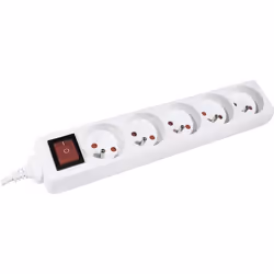 Dexlan 808550, 1,5 m, Intérieure, Type EF (CEE 7/7), 1 mm², Blanc, 5 sortie(s) CA