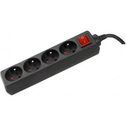 Dexlan 808554 multiprise 1,5 m 4 sortie(s) CA Intérieure Noir