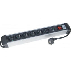 CUC Exertis Connect 808793 multiprise 1,8 m 6 sortie(s) CA Intérieure Aluminium, Noir