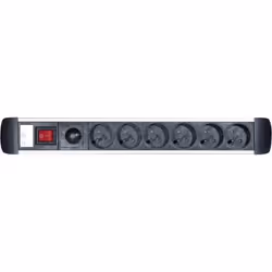 CUC Exertis Connect 808793 multiprise 1,8 m 6 sortie(s) CA Intérieure Aluminium, Noir