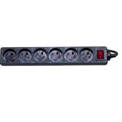 Dexlan 820031 multiprise 1,5 m 6 sortie(s) CA Intérieure Noir