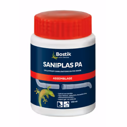 Résumé : Colle pvc saniplas pa par BOSTIK Plus en détails : COLLE PVC SANIPLAS PA - Colle destinée à l'assemblage des tubes e ...