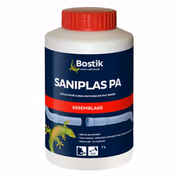 Résumé : Colle pvc saniplas pa par BOSTIK Plus en détails : COLLE PVC SANIPLAS PA - Colle destinée à l'assemblage des tubes e ...