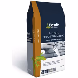 Ciment tous travaux Polyvalent Béton courant et mortier de montage Température d'application : Entre 5°C et 30°C Séchage comp ...