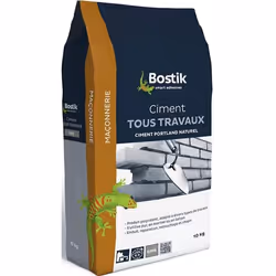 Ciment gris tous travaux - BOSTIK - 10kg - Mur - Intérieur - Matières: Ciment