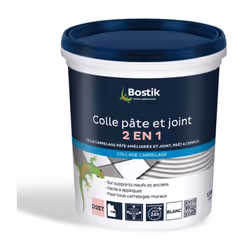 Produit 2 en 1 : colle et joint Adapté pour carrelages muraux Jointoiement après 24h Rendement : 2 à 3kg/m² en simple encolla ...