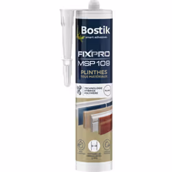 Mastic de fixation pour plinthes Fixation immédiate en 5 secondes Rattrape les irrégularités du support jusqu’à 5mm Résiste à ...