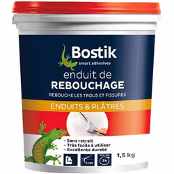 Enduit de rebouchage - BOSTIK - pâte 1.5 Kg - Mur - Blanc - Intérieur