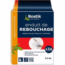 Enduit rebouchage en poudre - Noname - 2.5kg - Blanc - Une seule passe - Intérieur