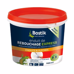 Sèche 3 fois plus vite qu'un enduit ordinaire Rebouche jusqu'à 1 cm en une seule passe Sans retrait Excellente dureté Intérie ...