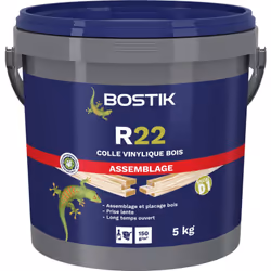 Description générale Colle vinylique R22 Bostik de 5 kg, idéale pour l'assemblage et le placage de toutes essences de bois. C ...