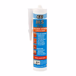 Mastics et colles multi-usages GEB. Cartouche MS hybride polymère gris 250ml référence 892007. Coller / Monter - Applications ...
