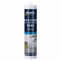 Mastic S545 Bain Cuisine Tous supports BOSTIK - 306158 - Mastic silicone neutre traité fongicide (anti-moisissures), spéciale ...
