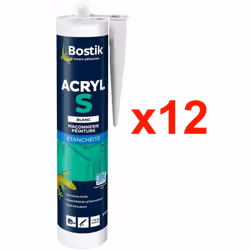 Cartouche de mastic acrylique blanc - Bostik acryl S blanc Le mastic Acryl S est conçu pour les finitions avant peinture et l ...