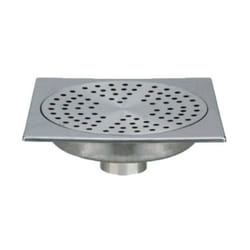 Lazer - Siphon de sol inox Solusec 150x150 mm - sortie verticale Ø50