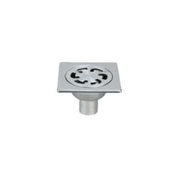 Lazer - Siphon de sol inox Solusec 100x100 mm - sortie verticale Ø40